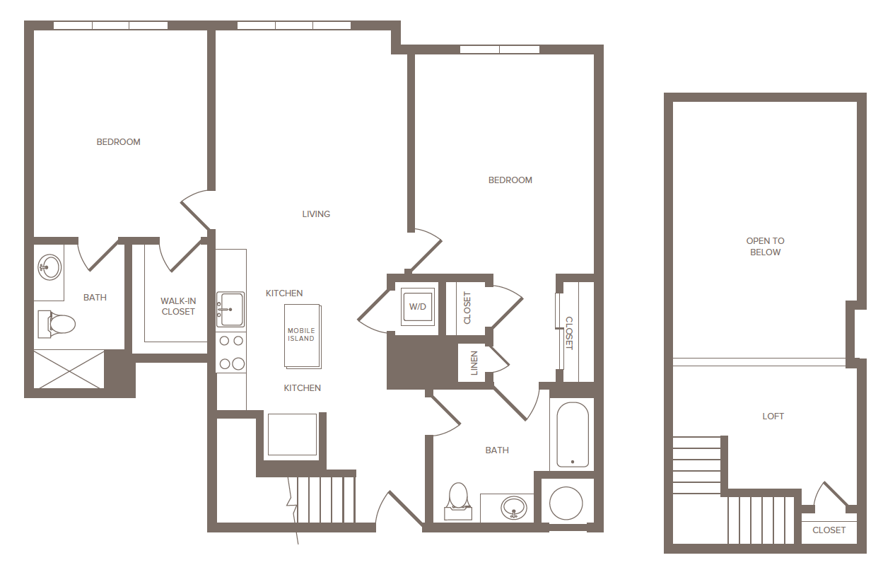 Floorplan for Apartment #1415, 2 bedroom unit at Halstead Parsippany